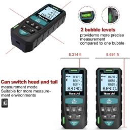 Themisto TH-M81 50m Black Laser Distance Meter with Backlit LCD &a; Pythagorean Mode, AP-A117 image 2