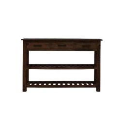 Angel Furniture 115x36x85cm Walnut Finish Sheesham Wood Stripped 3 Drawer Console Table, AF-156W-image-43