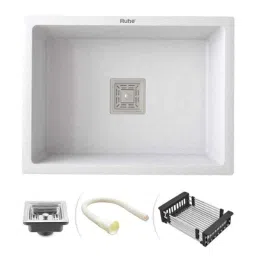 Ruhe 24x18x9 inch Quartz Crystal White Finish Single Bowl Kitchen Sink, 13-0121-01-picture-44
