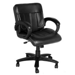 High Living Neptune Leatherette Medium Back Black Office Chair-26