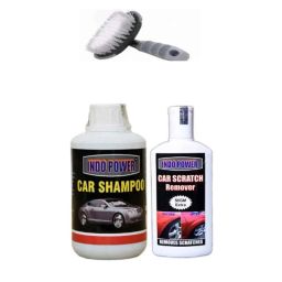 Indopower Ff1104 250ml Car Shampoo, 200g Scratch Remover &a; all Tyre Cleaning Brush Kit, AHh1108-6
