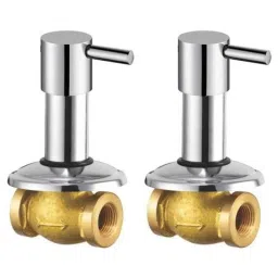 Drizzle Flora 2 Pcs 15mm Brass Chrome Finish Silver Concealed Stop Cock Set, ACON15FLORA2-image-76