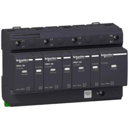 Schneider Electric Multi9 PRD1-25R Three Pole+N 350V Modular Surge Arrester with Remote Transfer, 16332-19