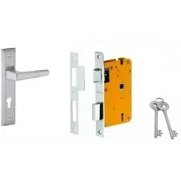 Dorset HL Series Atina 8 inch Stainless Steel Silver Chrome Finish Door Handle Lock Set with KY Mortise Lever Lock-picture-47