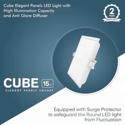 Fybros Cube 15W Polycarbonate Warm White Square Sleek LED Panel Light, FLS5174A image 4