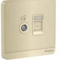 Schneider Electric AvatarOn RJ45 Cat5e Metal Gold Hairline TV/R/DATA Socket, E8332TVRJS5_GH-picture-10
