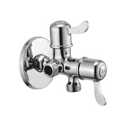 Oleanna Magic Brass Silver Chrome Finish 2 in 1 Angle Valve with Wall Flange-image-76