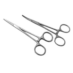 Forgesy 2 Pcs 14cm Stainless Steel Straight &a; Curved Mosquito Hemostatic Forceps Set-picture-41