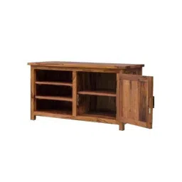 Angel Furniture 110x50x60cm Honey Glossy Finish Solid Sheesham Wood Columbus Wide Screen TV Unit with Cabinet, AF-176H-image-19