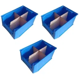 AVSAR Bin-35 300x200x160mm HDPE Blue FPO Storage Bin with Verticle &a; Horizontal Partition (Pack of 3)-image-9
