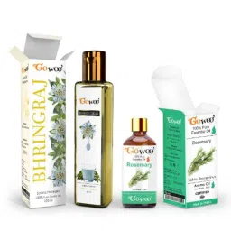 GoWoo 2 Pcs 10ml Natural Therapeutic Grade Rosemary Aroma Oil &a; 100ml Bhringraj Carrier Oil Set, GWOC1168-P43+P170-picture-1