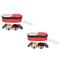 Carrolite 400ml Red &a; Black Stainless Steel Lunchbox Buy 1 Get 1 Free, Comboblack_001 (Pack of 2)-image-13
