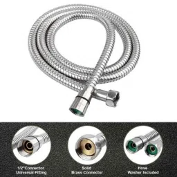 Joyway Brass Chrome Finish Silver Hand Shower Hose with 1.5m Flexible Tube-image-61