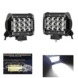 AOW 12 LED Fog Light/Work Light Bar Spot Beam Off Road Driving Lamp 36W Cree - Set of 2 Pieces (with Switch) for Yamaha RX 135-14