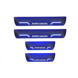 Car Accessories Hub 4 Pcs Acrylic Black Sill Scuff Plate Set with Blue LED for Mercedes All Models image 1