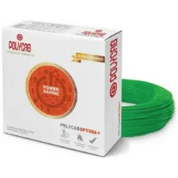 Polycab Optima Plus 1.5 Sqmm Single Core Green FRLF Copper PVC Insulated House Wire, Length: 90 m-45
