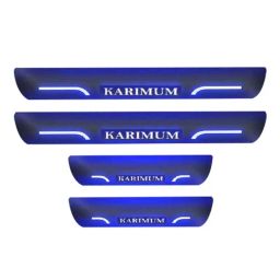 Car Accessories Hub 4 Pcs Acrylic Black Sill Scuff Plate Set with Blue LED for Maruti Suzuki Karimun All Model-image-98