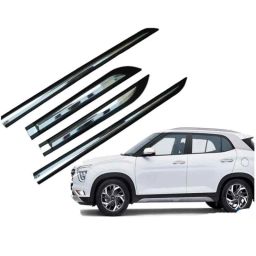 SureStrive 4 Pcs Black &a; Silver Side Door Car Beading Set for Hyundai Creta Old Model-33