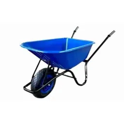 Swastik 50kg Mild Steel Manual Blue Wheel Barrow Trolley-image-7