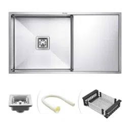 Ruhe 45x20x10 inch Stainless Steel Matt Finish Single Bowl Handmade Kitchen Sink with Drainboard, 13-0203-02-EX-picture-32