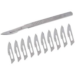 Forgesy Carbon Steel Scalpel Surgical BP Handle with 10 Pcs Blades, SUNX15-image-8