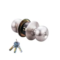 Dorset Stainless Steel Matt Finish Cylindrical Door Lock with 3 Keys-image-36