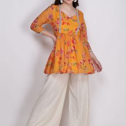 Frolic Rolic Floral Printed Georgette A-Line Kurta-picture-45