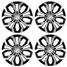 Auto Pearl 4 Pcs 15 inch ABS Silver &a; Black Press Type Fitting Car Wheel Cover Set for Maruti Ertiga T 2-picture-17