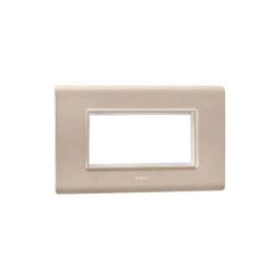Legrand Allzy 4 Module Polycarbonate Aluminium Champagne Cover Plate with Frame, 681347-picture-34