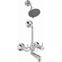 Gold Bell Brass Silver Wall Mounted Chrome Finish 2 in 1 Bathroom Wall Mixer with Overhead Shower-image-39