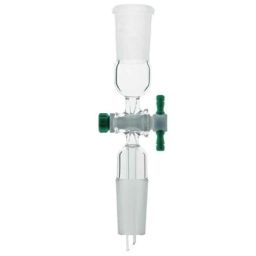 ABGIL B-50 Borosilicate 3.3 Glass Vacuum Flow Control Adapter with PTFE Stopcock &a; Two Way Joints, ABG337-12
