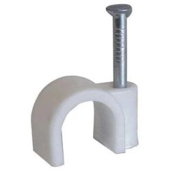 Elegant Casa 7mm White Circle Cable Clip with Metal Nail for Wire Management (Pack of 100)-image-11