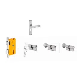 Dorset Cosmo HL CS 8 inch Zinc SC Finish Lock Set with Coin &a; 70mm Knob Cylinder (Pack of 4)-picture-48