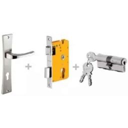Dorset ML Series Divine 60mm Stainless Steel Door Handle Lock Set with Both Side Key Cylinder, ML DV (Pack of 3)-picture-17