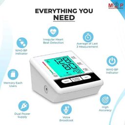 MCP BP120 Digital Blood Pressure Monitor with 4.3 inch Display, Dual User, Adapter &a; Voice Features image 5