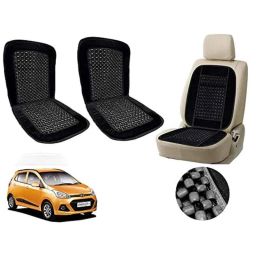 Auto Pearl PU, Velvet &a; Wooden Beads Black Rectangular Seat Cushion for Hyundai Grand i10 (Pack of 2 )-image-38