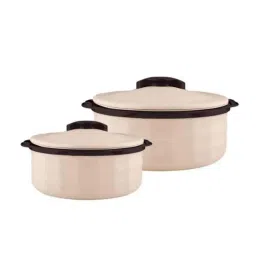 Trueware Regal 2 Pcs Off-White &a; Black Mirror Finish Casserole Set, Capacity: 1000 ml &a; 1500 ml-picture-40