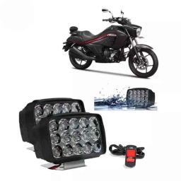 Cartronics 15 LED 2 Pcs Fog Light Set with On/Off Switch for Suzuki Intruder Black-picture-37