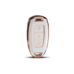 Flymaster Thermoplastic Polyurethane White TPU Car Key Cover, WHITE-TPURKE-12-41