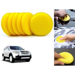 Auto Pearl Polyurethane Beige Washing &a; Waxing Polish Foam Sponge for Captiva (Pack of 6)-picture-8