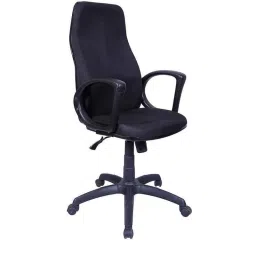 Caddy PU Leatherette Black Adjustable Office Chair with Back Support, DM 102-picture-42