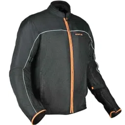 AllExtreme AVIANT Mesh Fabric Black &a; Orange Air Bike Riding Jacket with Armour Protector Elbows &a; Shoulders, Size: S-image-67