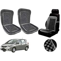 Auto Pearl PU, Velvet &a; Wooden Beads Grey Rectangular Seat Cushion for Toyota Spacio (Pack of 2 )-image-7