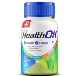Mankind 30 Pcs Health OK Multivitamin Tablets with Natural Ginseng, Taurine Power, Daily Energy, Alertness, Vitamin D, C &a; 19 Multivitamins, 3611365-13