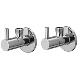 Spazio Stainless Steel Chrome Finish Turbo Angle Valve with Wall Flange (Pack of 2)-picture-26