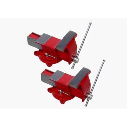 MK 2 Pcs 100mm Steel Professional Swivel Base Vice Set-34
