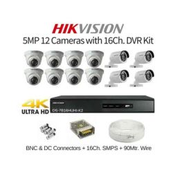 Hikvision 12 Cameras 5MP with 16 Channel DVR Combo Kit-30