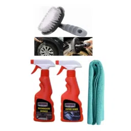 Indopower Ff897 Leather Shiner Spray, Dashboard Shiner Spray, 1Pc Car Cloth, All Tyre Cleaning Brush Kit, AHh899-image-28