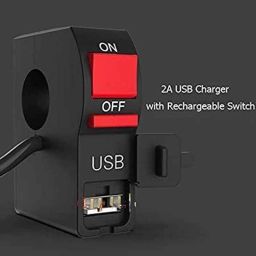 AOW 12V 7/8��� Motorcycle Handlebar Switch with ON/Off Button and USB Charging Port (2 Amp) T-17Suitable for All Indian Bikes-37