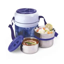 Trueware Office Plus 2+1 Blue Stainless Steel Lunch Box Container Set-picture-31